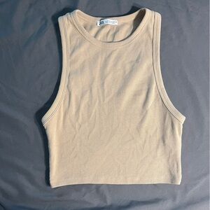Ara Beige Ribbed Tank Top